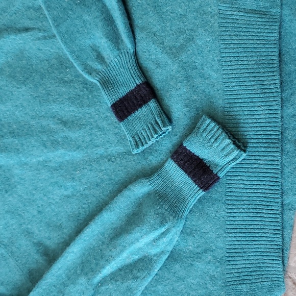 Duffy wool turquoise turtleneck sweater size S feels like cashmere EUC - Picture 8 of 8